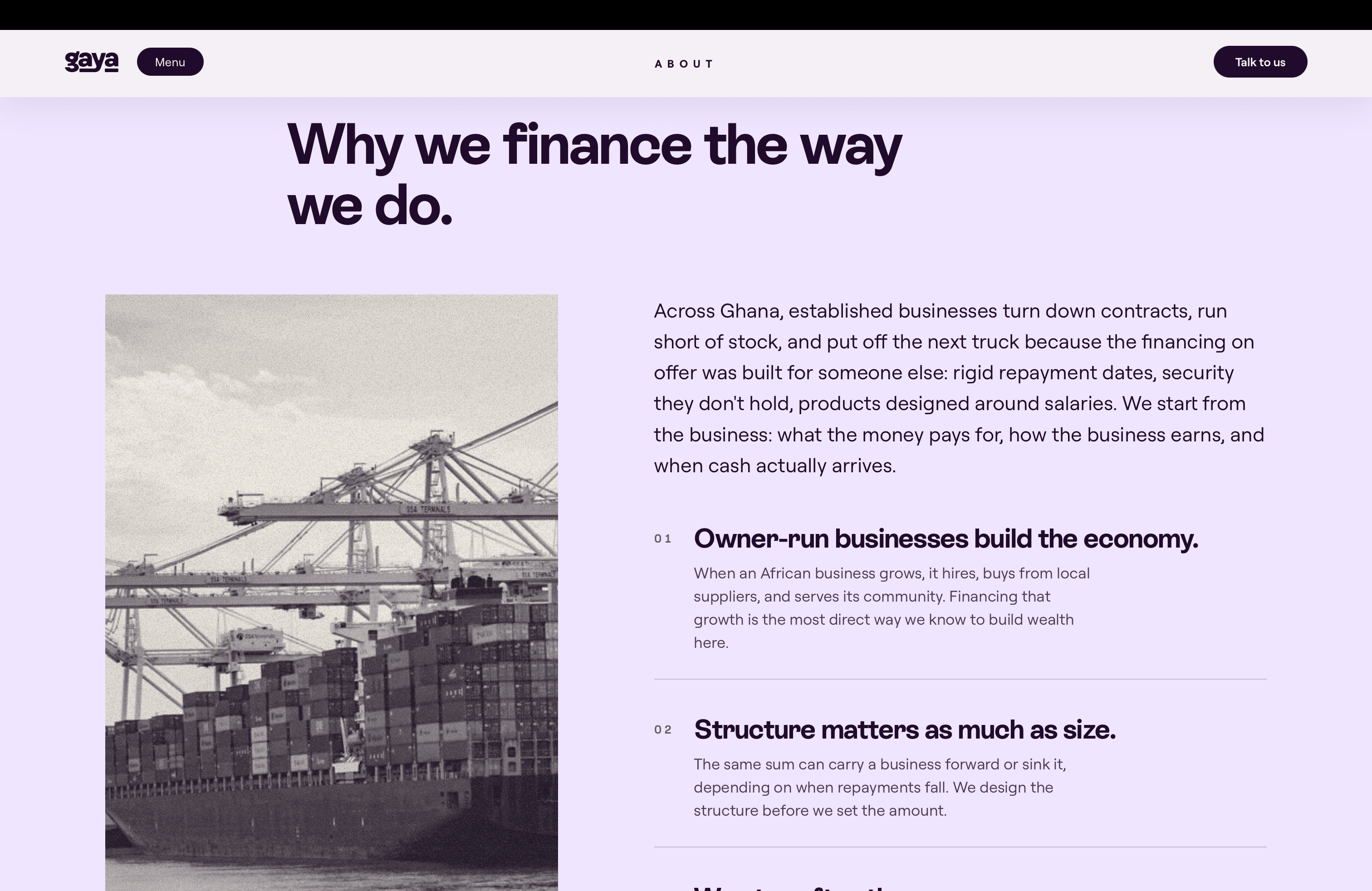 About · Why we finance the way we do