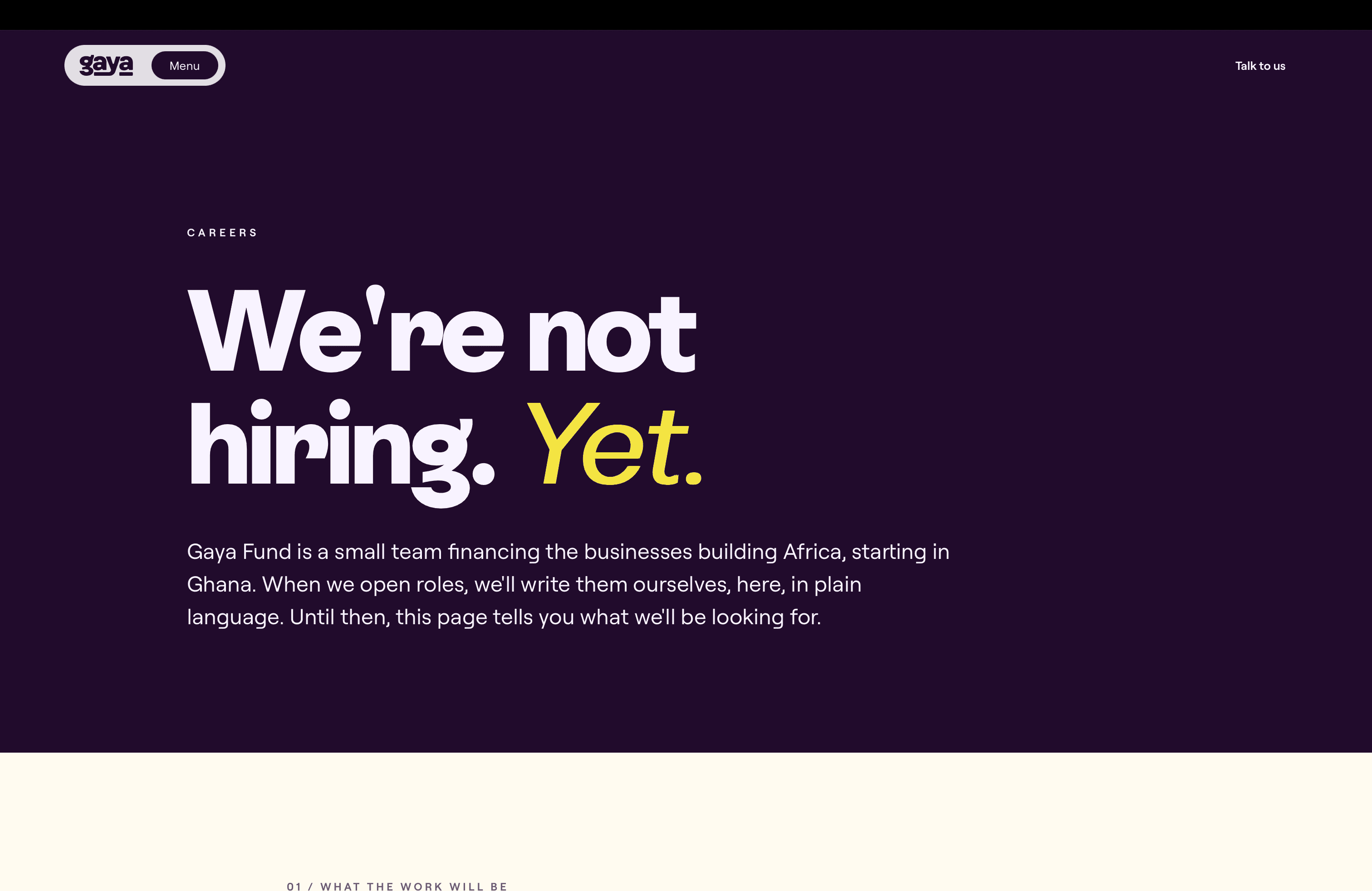 Careers · Not hiring. Yet.