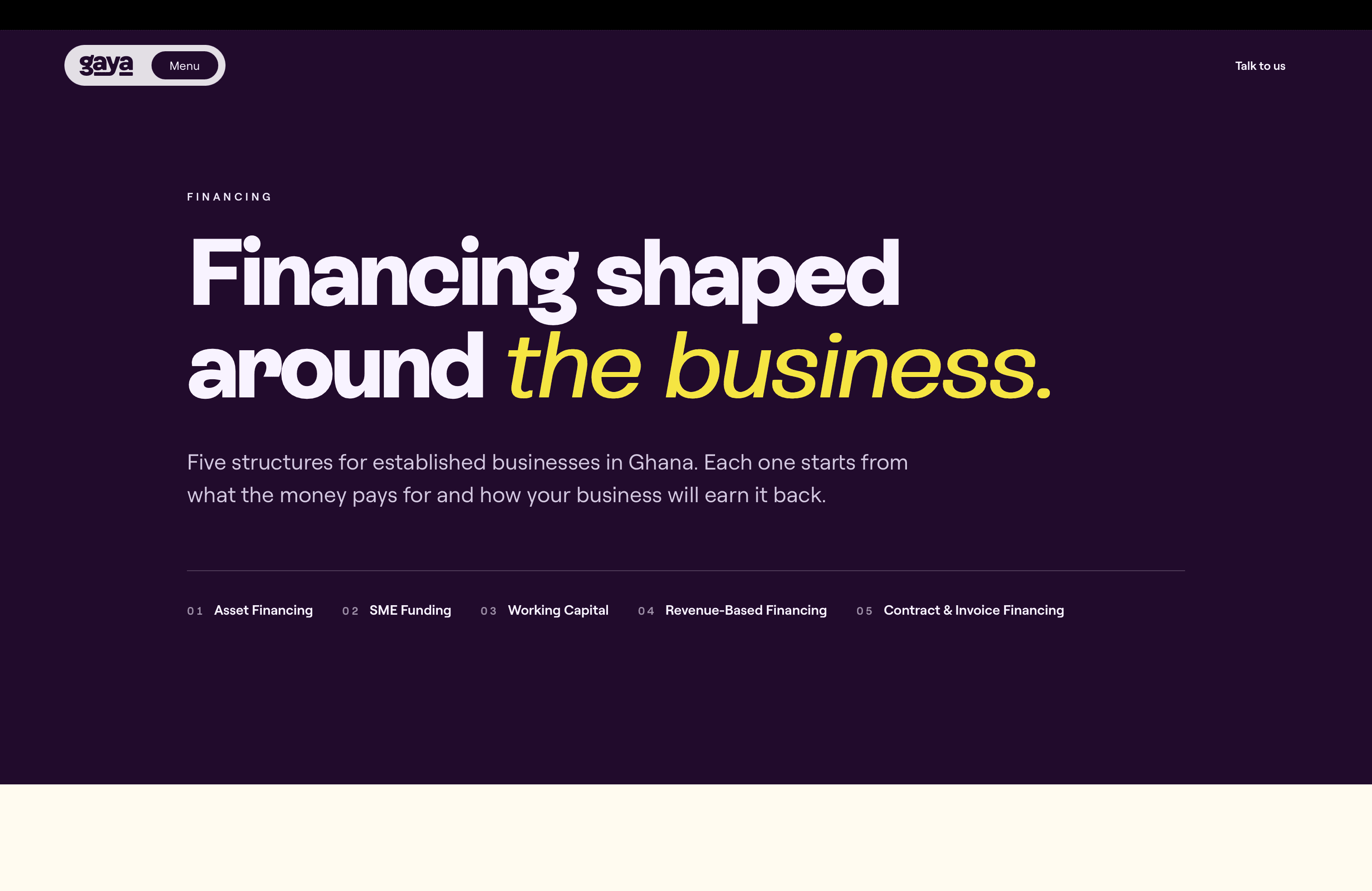 01 · Asset Financing