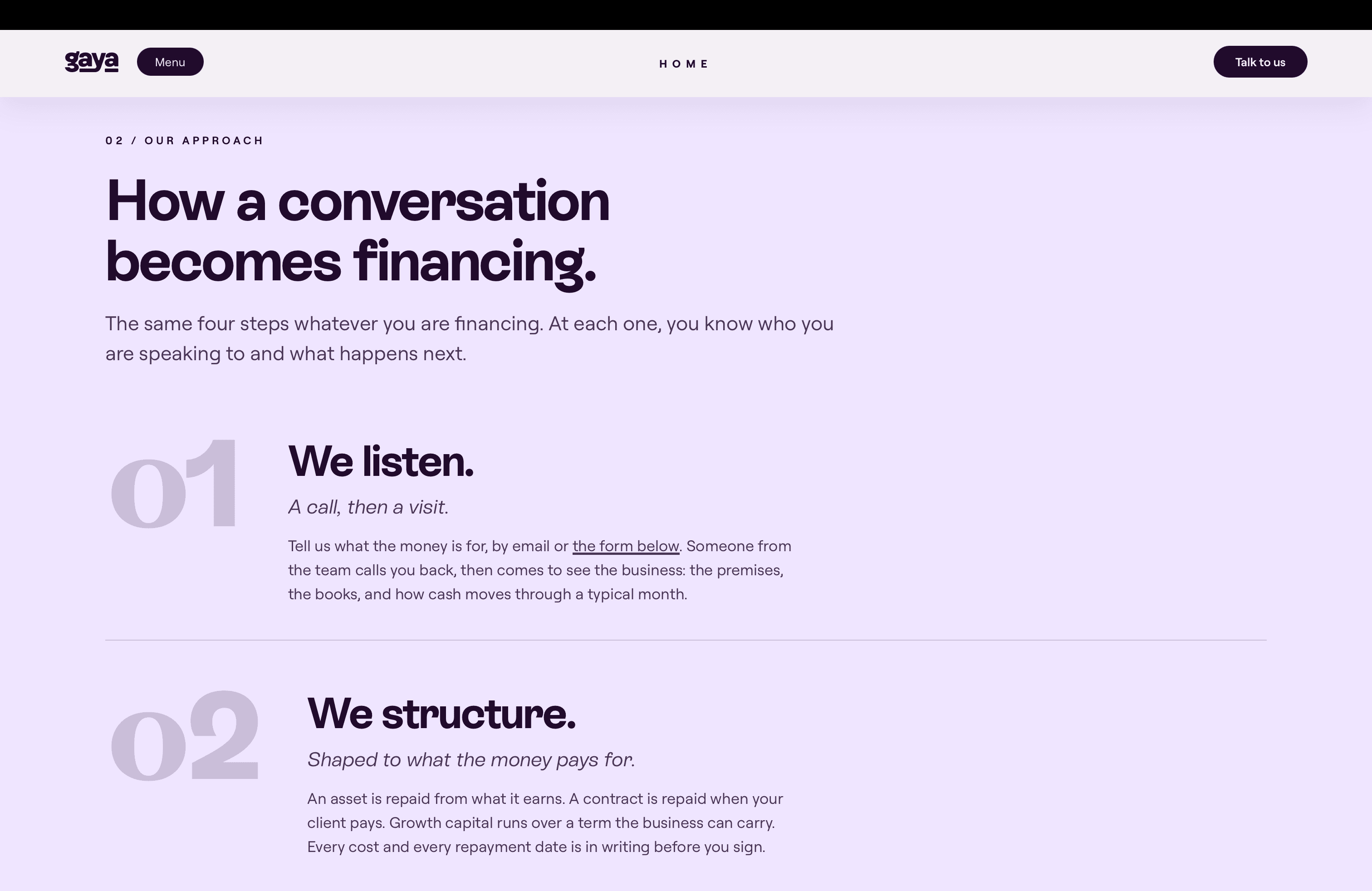 How a conversation becomes financing