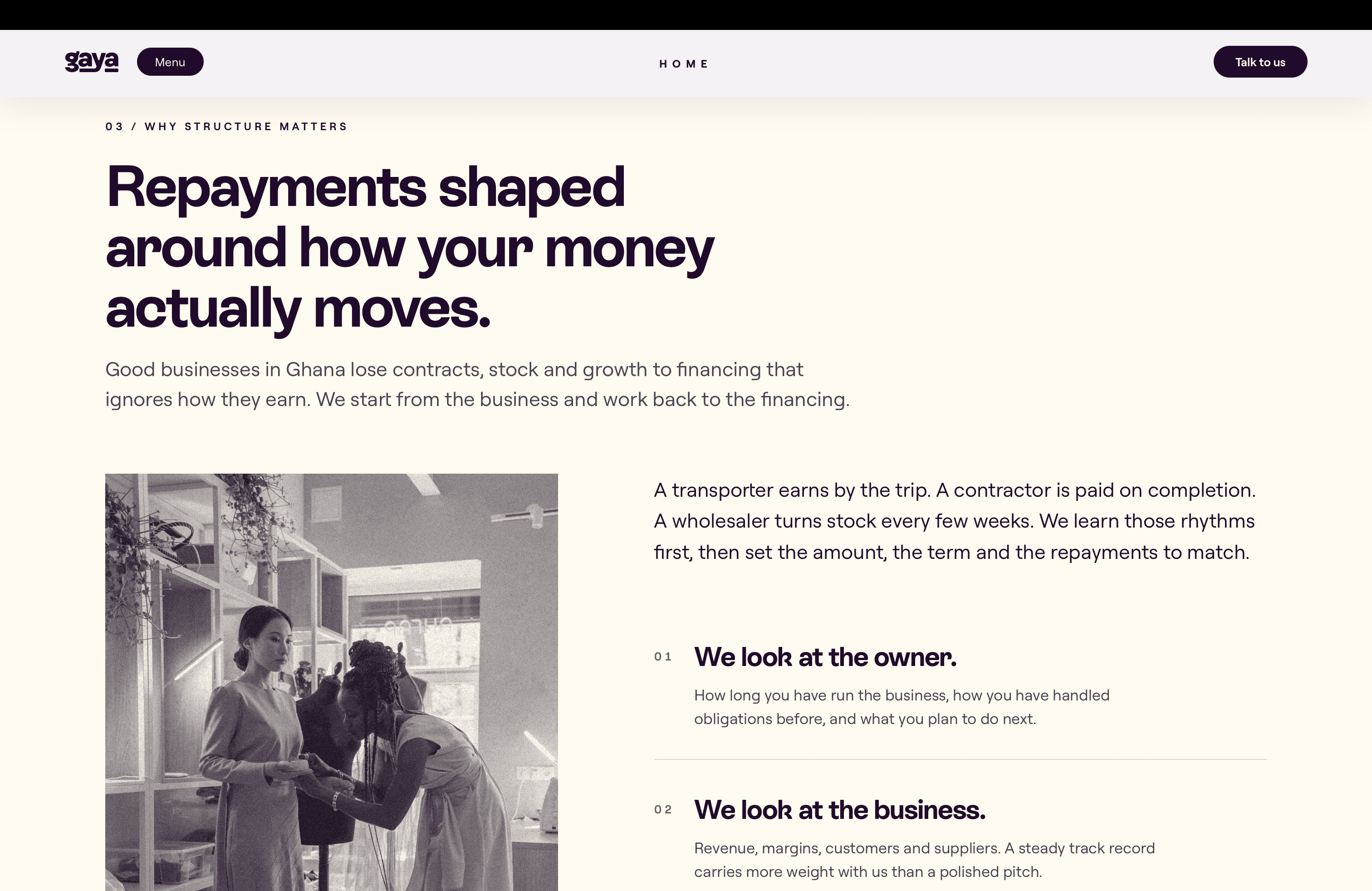 Repayments shaped around how money moves